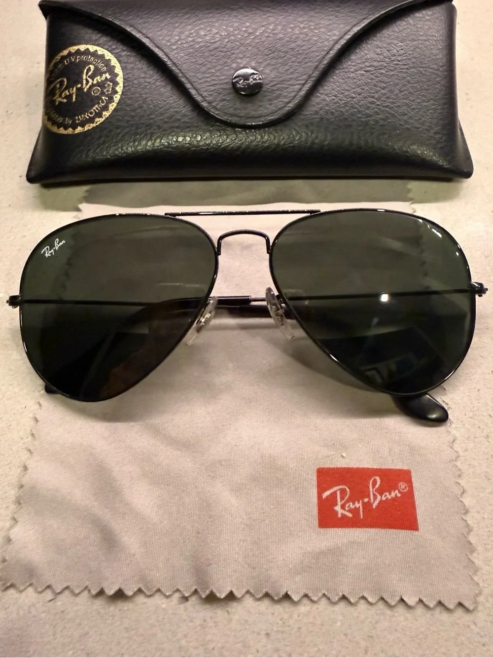 Ray Ban 58mm Black Aviator Sunglasses